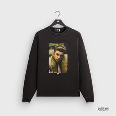 Kith collaborates with Sopranos mafia family for trendy, loose, retro, vintage men's fashion, heavyweight long sleeved T-shirt