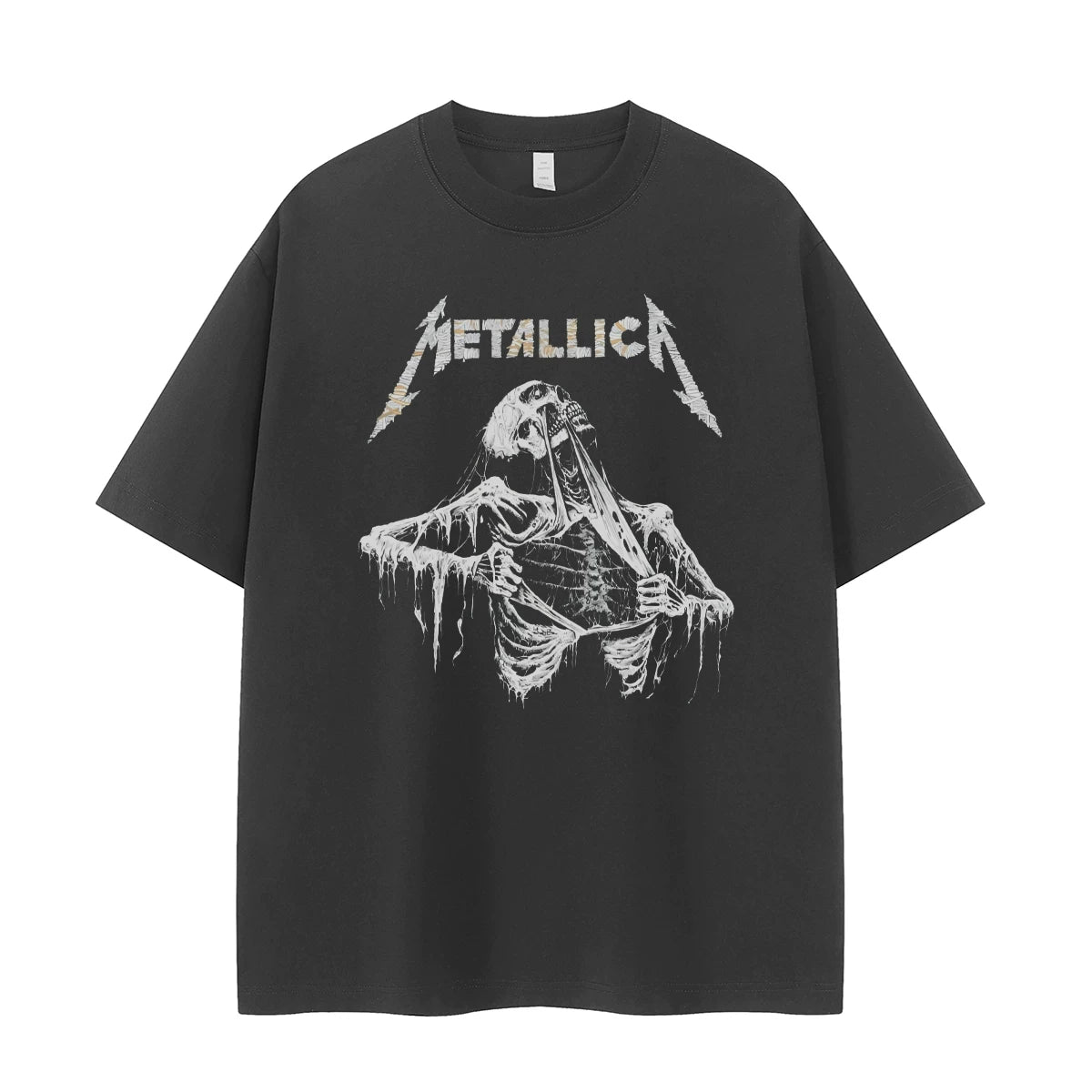 Metallica Dark Skeleton Rock Graphic T-Shirt