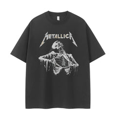 Metallica Dark Skeleton Rock Graphic T-Shirt