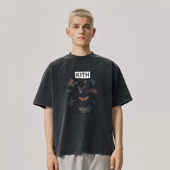 KITH BUTTERFLY Short Sleeve T-shirt 2025 New Water Washed Cotton Loose Short Sleeve
