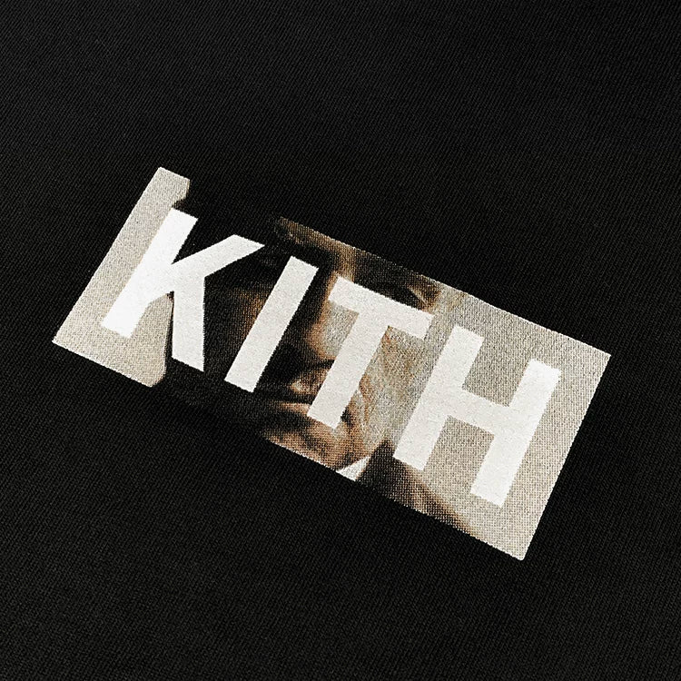 Meichao KITH collaboration short sleeved T-shirt Godfather style BOX LOGO black cotton T-shirt suitable for men and women, youthful and trendy style