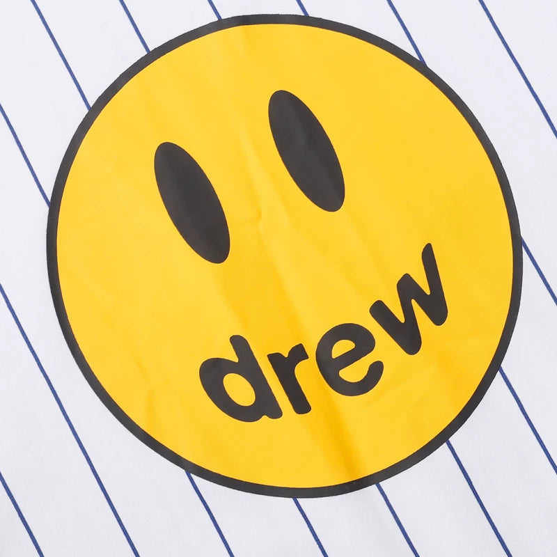 European and American fashion brand Drew's new smiling printed short sleeved T-shirt for summer, unisex student loose half sleeved top