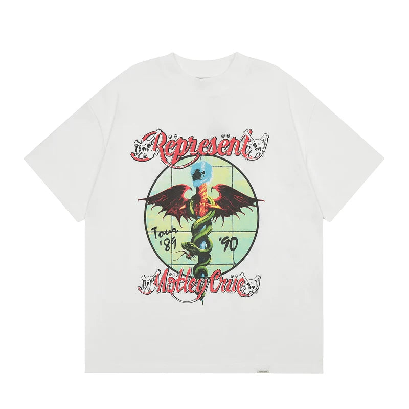 REPRESENT, a trendy European and American brand, has released a new summer short sleeved T-shirt featuring the Motley Crue clown band for both men and women