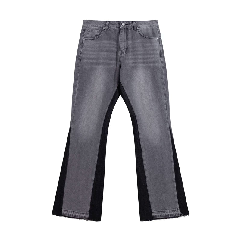 European and American fashion brand Gallery Dep basic style washed gray micro flared patchwork jeans retro casual pants
