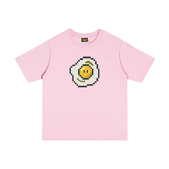 Drew Smiley Face Graphic T-Shirt, Loose Streetwear Tee
