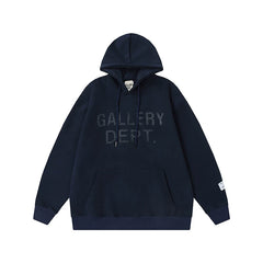 GALLERY DEPT. Navy Letter Print Fleece Hoodie