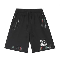 Gallery Fashion Dept Graffiti Mesh Letter Logo Slogan Shorts Cotton Loose Casual Pants Pants