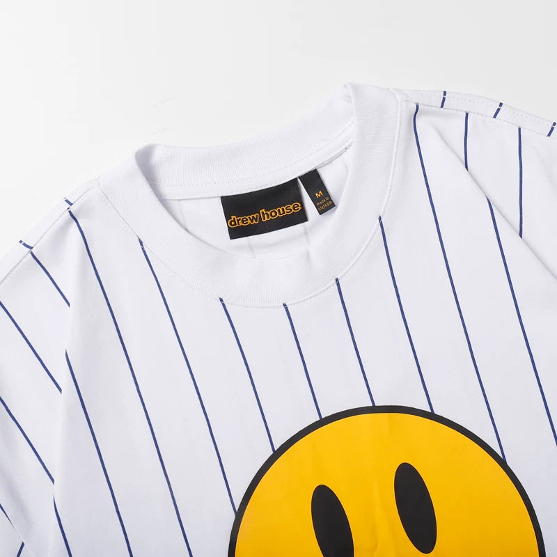 European and American fashion brand Drew's new smiling printed short sleeved T-shirt for summer, unisex student loose half sleeved top