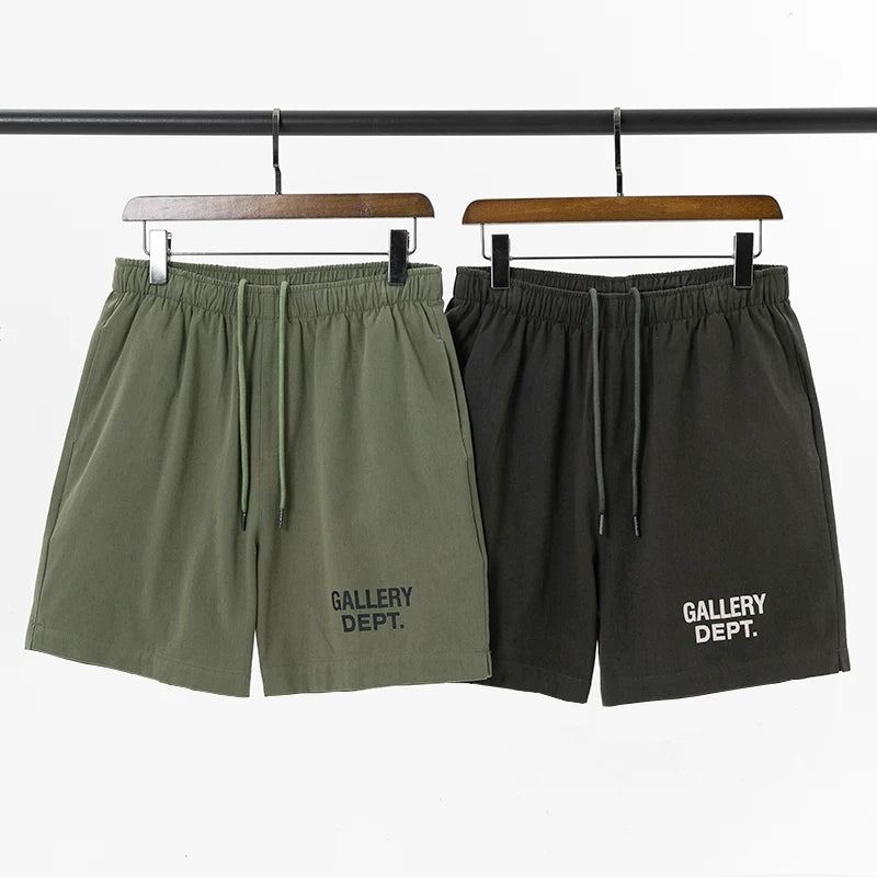 GALLERY Fashion DEPT Letter Logo Printed Retro Shorts Cotton Casual Pants Summer Loose Pentagram Pants