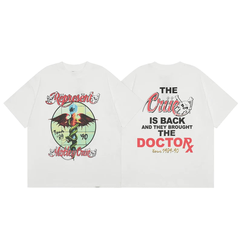 REPRESENT, a trendy European and American brand, has released a new summer short sleeved T-shirt featuring the Motley Crue clown band for both men and women