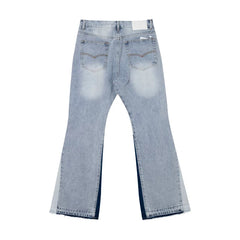 European and American fashion brand Gallery Depot's new splash washed blue micro flared patchwork jeans casual pants