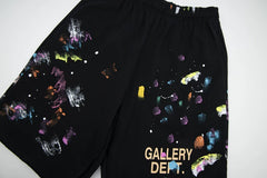 Gallery American fashion brand Dept new hand-painted splashed ink letter casual pants men's and women's loose shorts five quarter pants