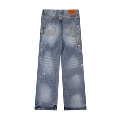 Gallery Dep, a trendy brand in Europe and America, is doing old, splashed paint, torn holes, dirty, dirty, Feng Shui washed, mud dyed, lumberjack clothes, jeans