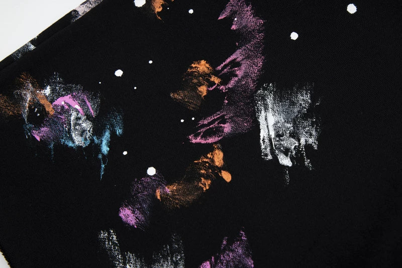 Gallery American fashion brand Dept new hand-painted splashed ink letter casual pants men's and women's loose shorts five quarter pants