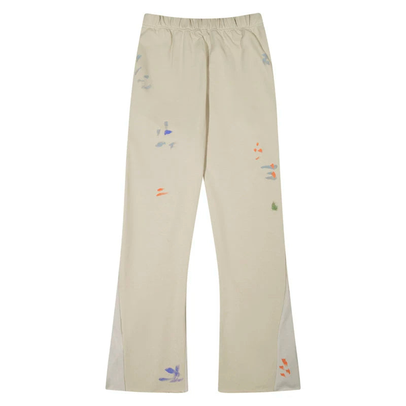 European and American fashion brand Gallery Dep splashed ink splicing micro flared pants with drawstring thin casual pants, high street casual pants