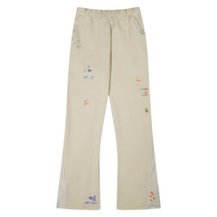 European and American fashion brand Gallery Dep splashed ink splicing micro flared pants with drawstring thin casual pants, high street casual pants