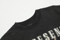 REPRESENT, a trendy European and American brand, is a vintage washed black panther head printed short sleeved T-shirt for men and women