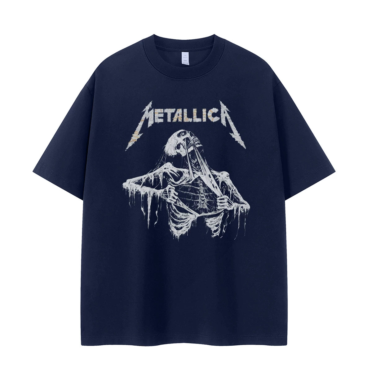Metallica Dark Skeleton Rock Graphic T-Shirt