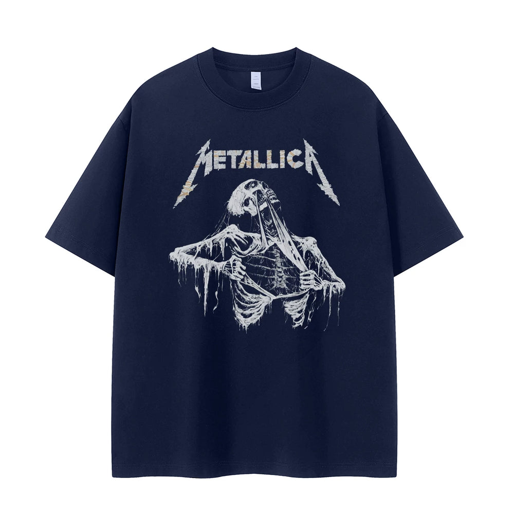 Metallica Dark Skeleton Rock Graphic T-Shirt