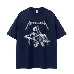 Metallica Dark Skeleton Rock Graphic T-Shirt