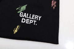 Gallery Trendy Dept hand-painted ink splattered vintage letter logo slogan shorts pure cotton casual pants five quarter pants