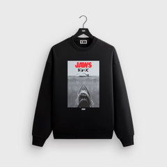 Kith2025 collaboration great white shark JAWS poster, trendy and loose casual men's and women's pure cotton heavyweight round neck sweatshirt