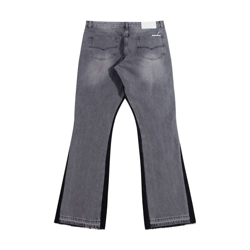 European and American fashion brand Gallery Dep basic style washed gray micro flared patchwork jeans retro casual pants