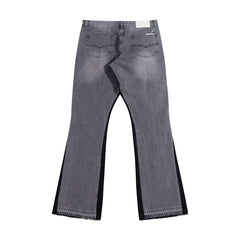 European and American fashion brand Gallery Dep basic style washed gray micro flared patchwork jeans retro casual pants
