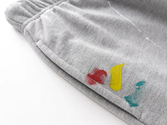GALLERY Fashion DEPT Vintage Letter LOGO Printed Graffiti Hand drawn Ink Splashed Cotton Hoop Legged Pants