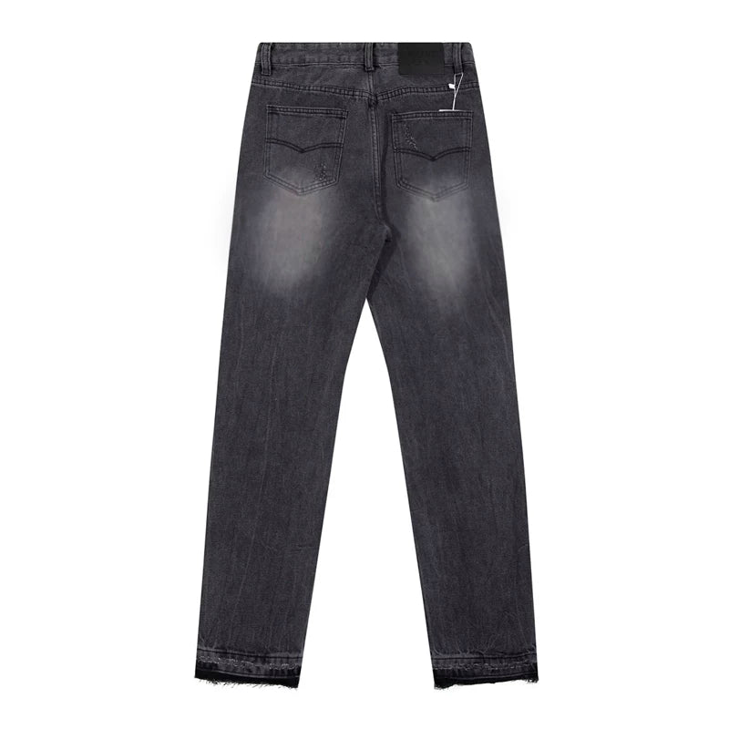 European and American fashion brand Gallery Dep retro washed small straight leg leg leg tied jeans American high street casual pants