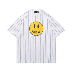 European and American fashion brand Drew's new smiling printed short sleeved T-shirt for summer, unisex student loose half sleeved top