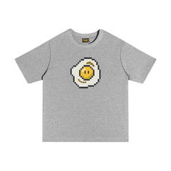 Drew Smiley Face Graphic T-Shirt, Loose Streetwear Tee