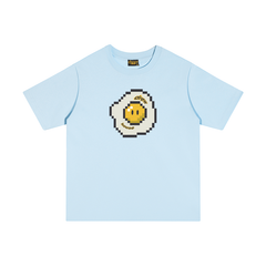 Drew Smiley Face Graphic T-Shirt, Loose Streetwear Tee