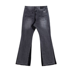 European and American fashion brand Gallery Dep basic style washed gray micro flared patchwork jeans retro casual pants