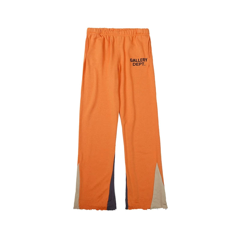 GALLERY American Trendy DEPT Letter Printed Casual Pants Splicing Drawstring High Street Guard Pants Micro Pull Long Pants