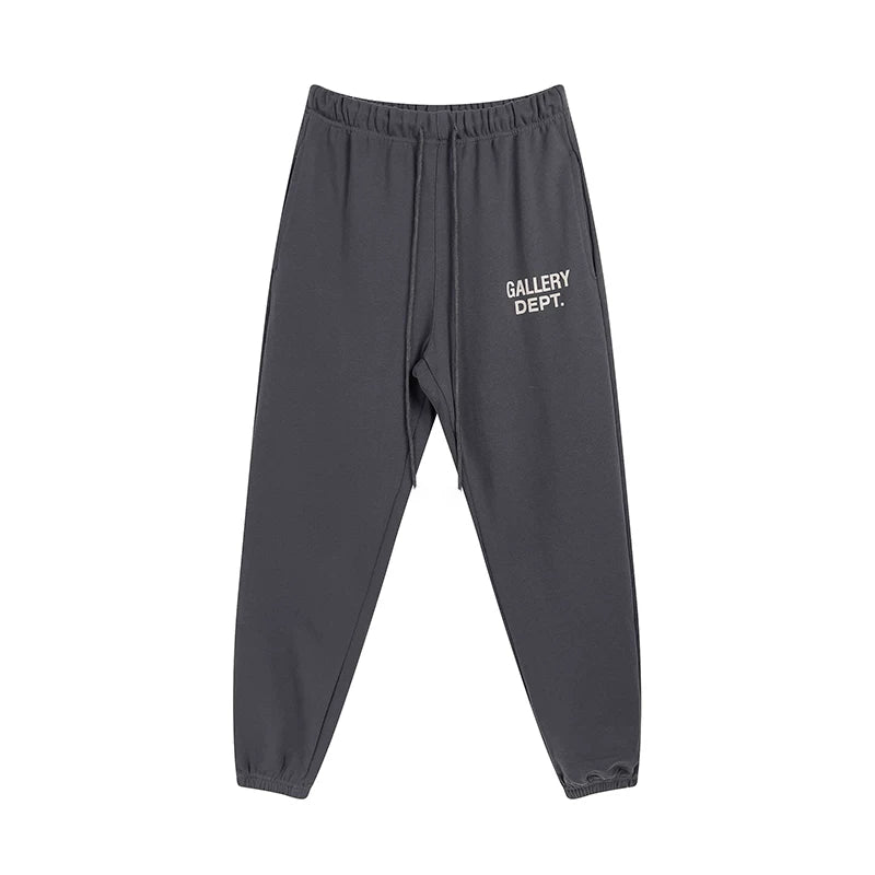 GALLERY Fashion DEPT Letter Printed Logo Drawstring Pants Casual Pants Pure Cotton looped Men's and Women's Leg Tights
