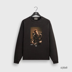 Kith collaborates with Sopranos mafia family for trendy, loose, retro, vintage men's fashion, heavyweight long sleeved T-shirt