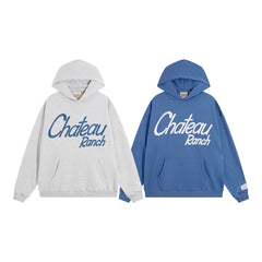 European and American fashion brand Gallery Depot slogan horseshoe design printed thin hooded sweatshirt loose fitting men's and women's top