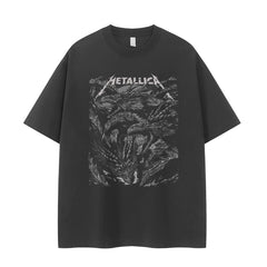 Metallica Vintage Gray Rock Graphic T-Shirt