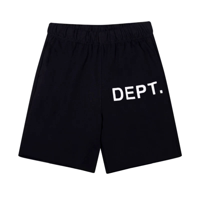 Gallery Trendy Dept Basic Alphabet Logo Slogan Printed Knife Cutting Shorts Cotton Casual Pants Pentagram Pants