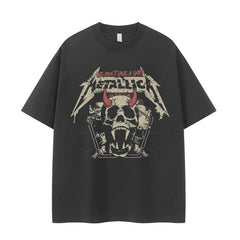 Metallica Vintage Skull Rock Graphic T-Shirt