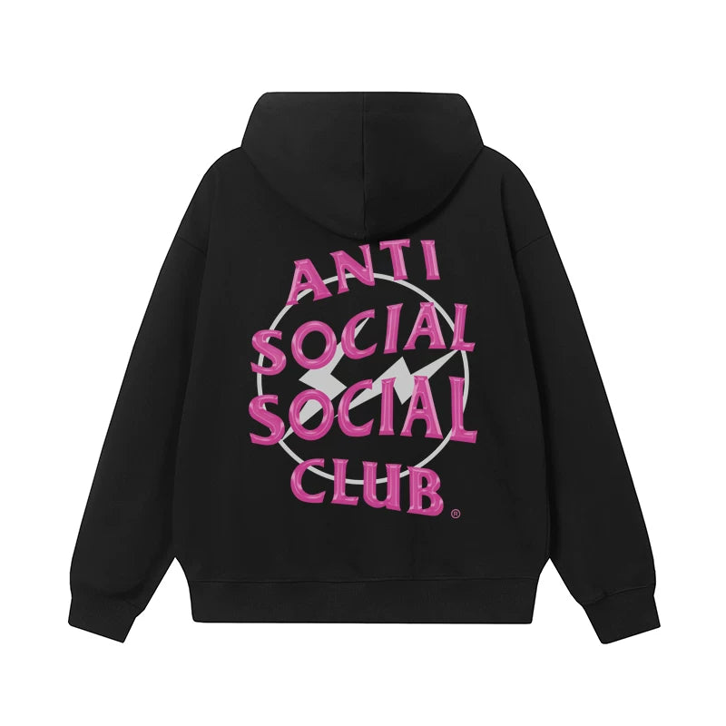 ANTI Socio Socio CLUB ASSC Hiroshi Fujiwara Red Lightning Printed Autumn/Winter Hoodie