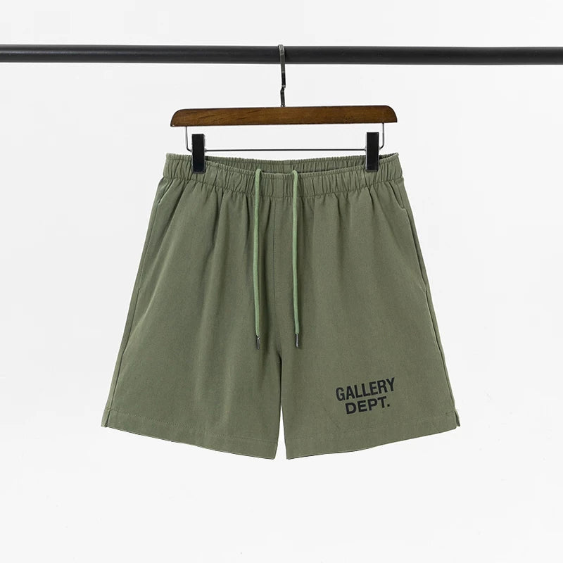 GALLERY Fashion DEPT Letter Logo Printed Retro Shorts Cotton Casual Pants Summer Loose Pentagram Pants