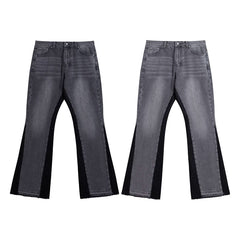 European and American fashion brand Gallery Dep basic style washed gray micro flared patchwork jeans retro casual pants