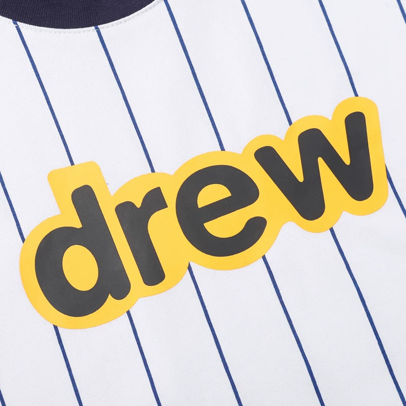 European and American fashion brand Drew smiley face letter printed patchwork short sleeved T-shirt for summer unisex loose cotton top