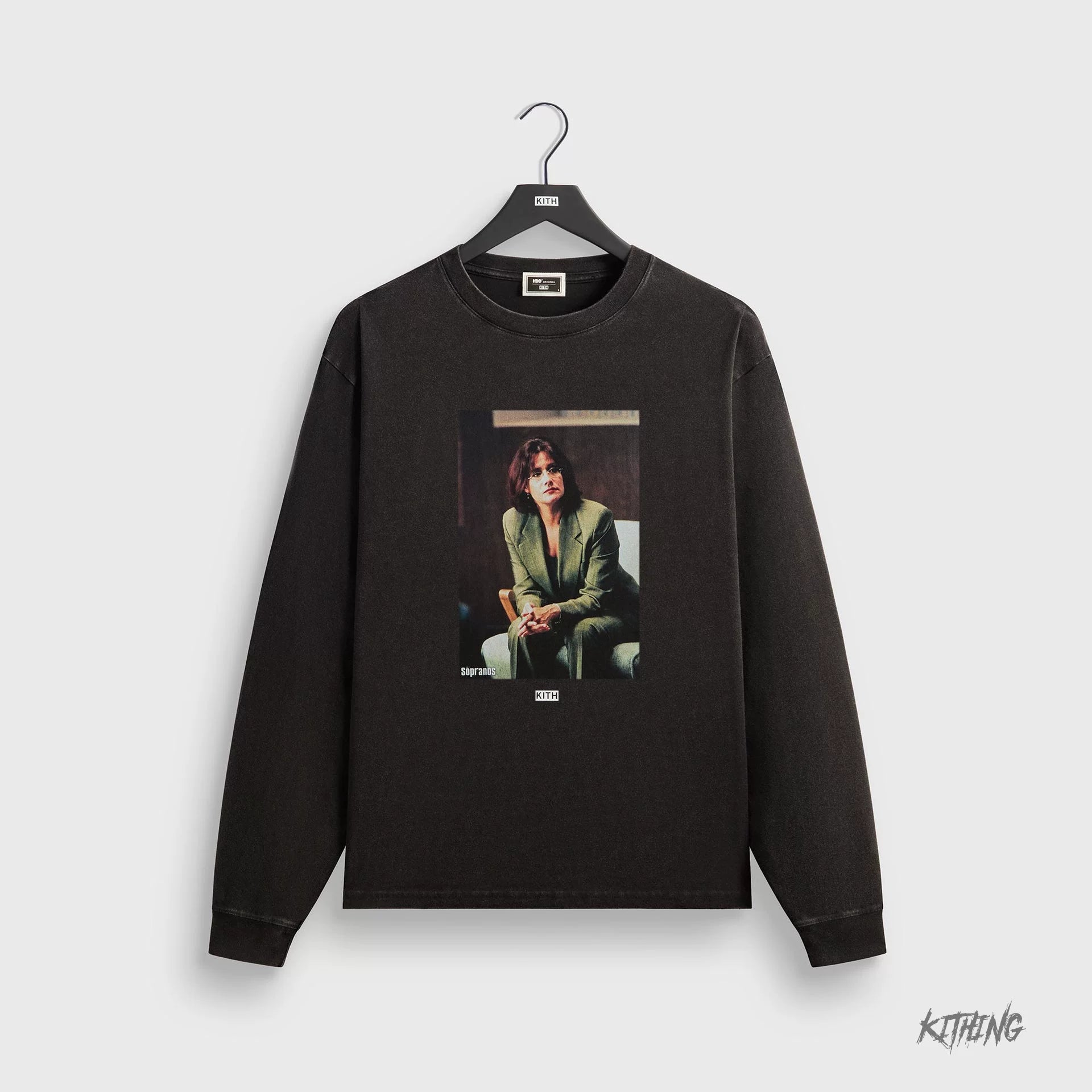 Kith collaboration Sopranos mafia family loose and retro vintage men's and women's fashion heavyweight long sleeved T-shirt