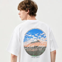 KITH 26ss Tokyo limited edition Fuji Mountain printed pure cotton casual men's short sleeved digital printed couple T-shirt