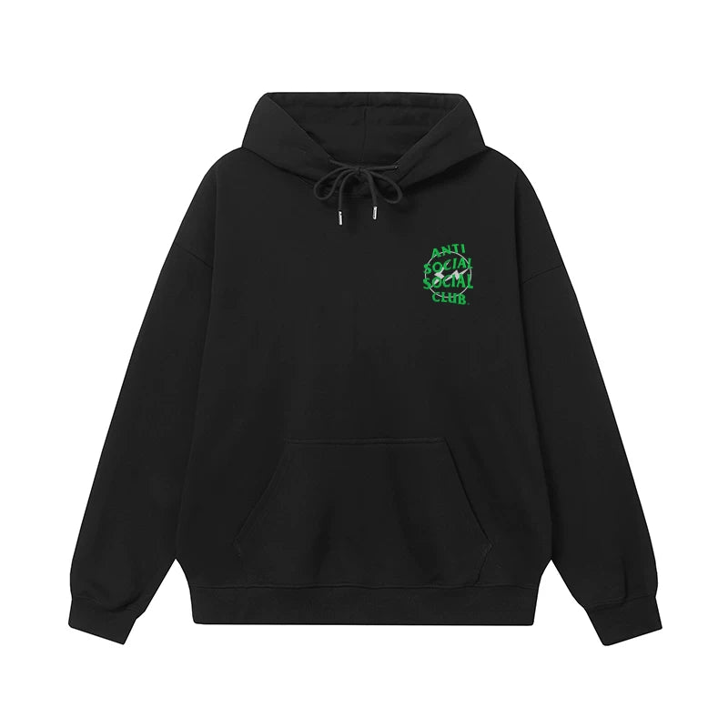 ANTI SOCIAL SOCIAL CLUB ASSC藤原浩绿色闪电印花秋冬连帽衫卫衣