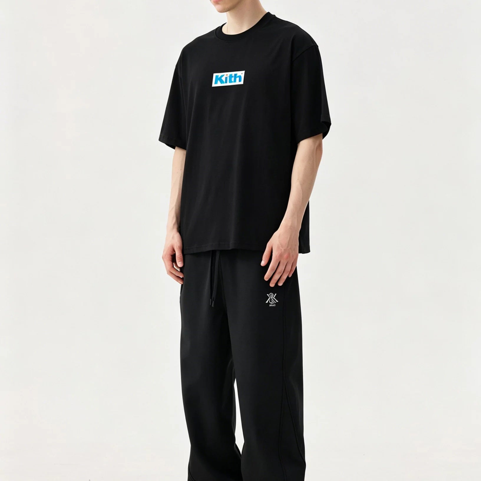 KITH BOX LOGO printed short sleeved trendy men's round neck pullover T-shirt for couples, loose and versatile base shirt for women