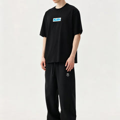 KITH BOX LOGO printed short sleeved trendy men's round neck pullover T-shirt for couples, loose and versatile base shirt for women